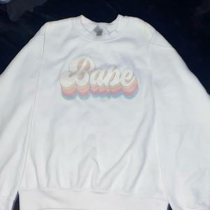 White “Babe” Crewneck